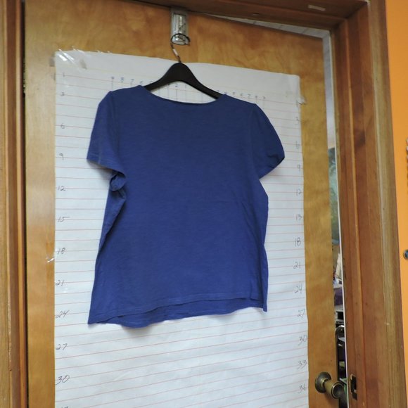 CHRISTOPHER & BANKS woman's embroidered neck Tee plus sz XL blue - Picture 4 of 9